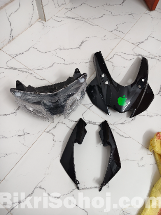 r15 v3 black er headlight, winsheild